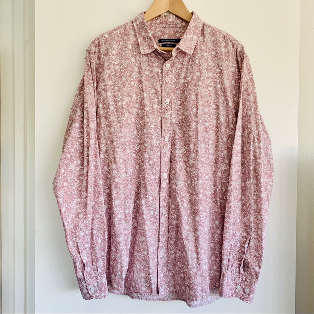 French Brand Button Down Floral Print Shirt